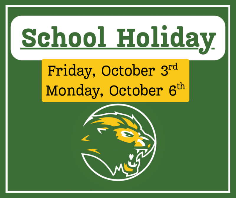 School Holiday Friday, October 3rd & Monday, October 6th Featured Photo