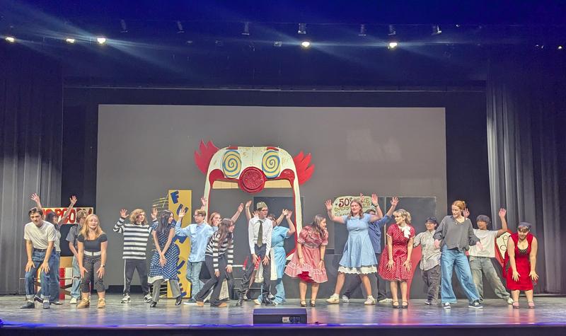TKHS cast members practice a dance scene for the upcoming musical.