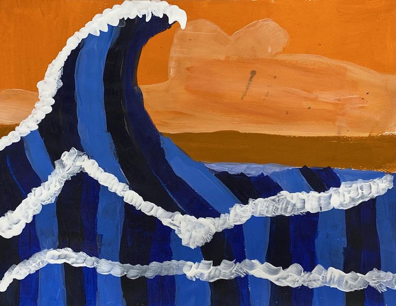 drawing of a wave created by an eighth grader