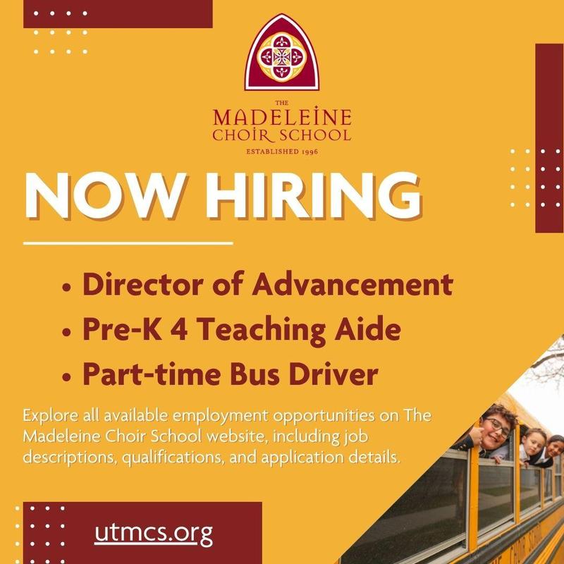Now Hiring for three positions