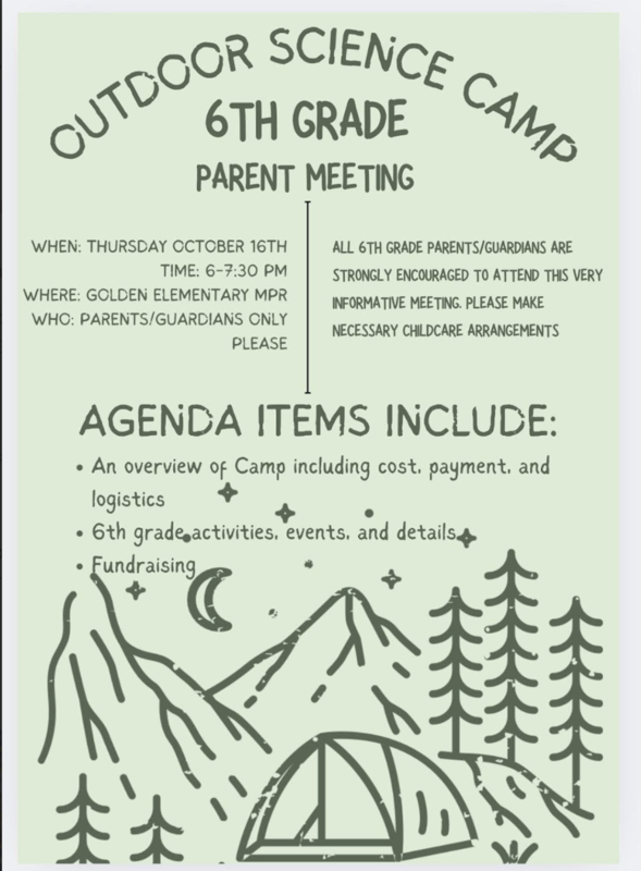 Outdoor Science Camp Meeting on October 16
