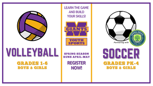 promo graphic - Marion Youth Sports soccer and volleyball registration