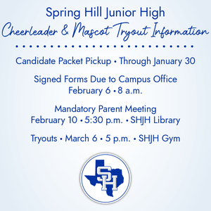 Junior High Cheer Candidate Reminder