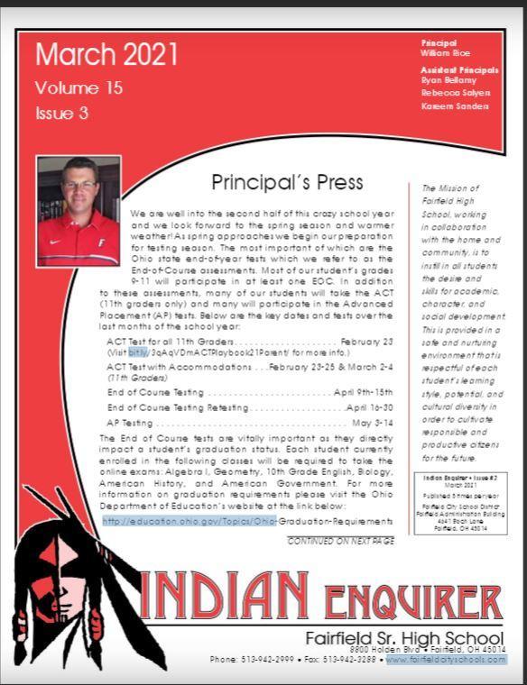 Image of the cover of the Indian Enquirer Newsletter