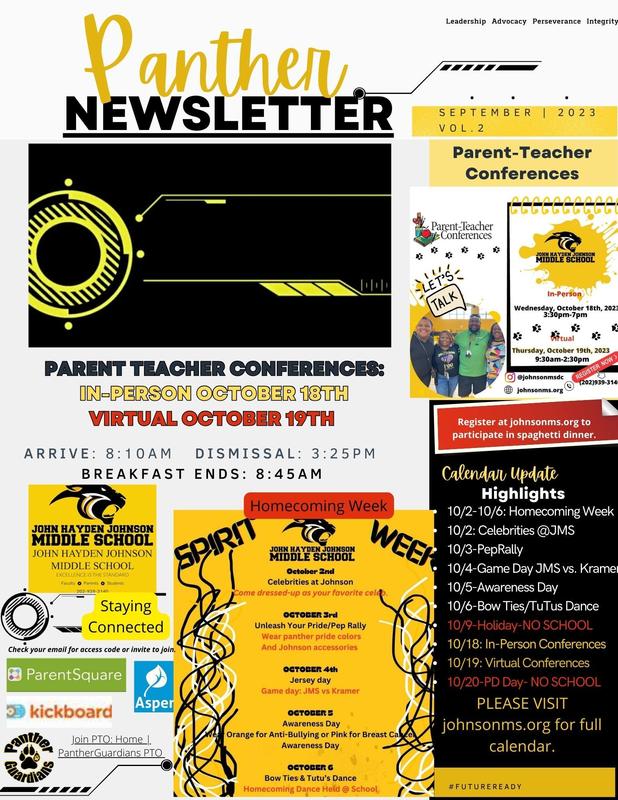 Panther Newsletter "NEW" Johnson Middle School