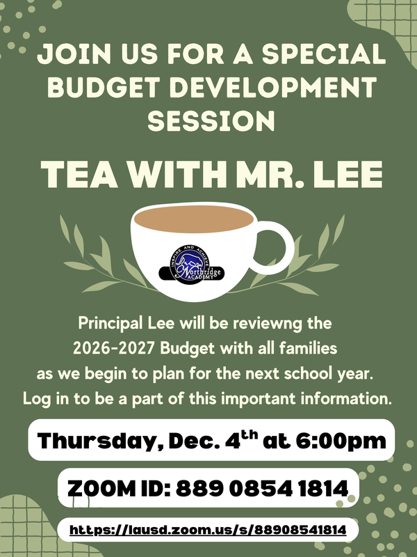 Tea With Principal Lee Featured Photo