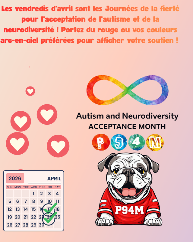 Flyer for Autism and Neurodiversity Acceptance Month (French)