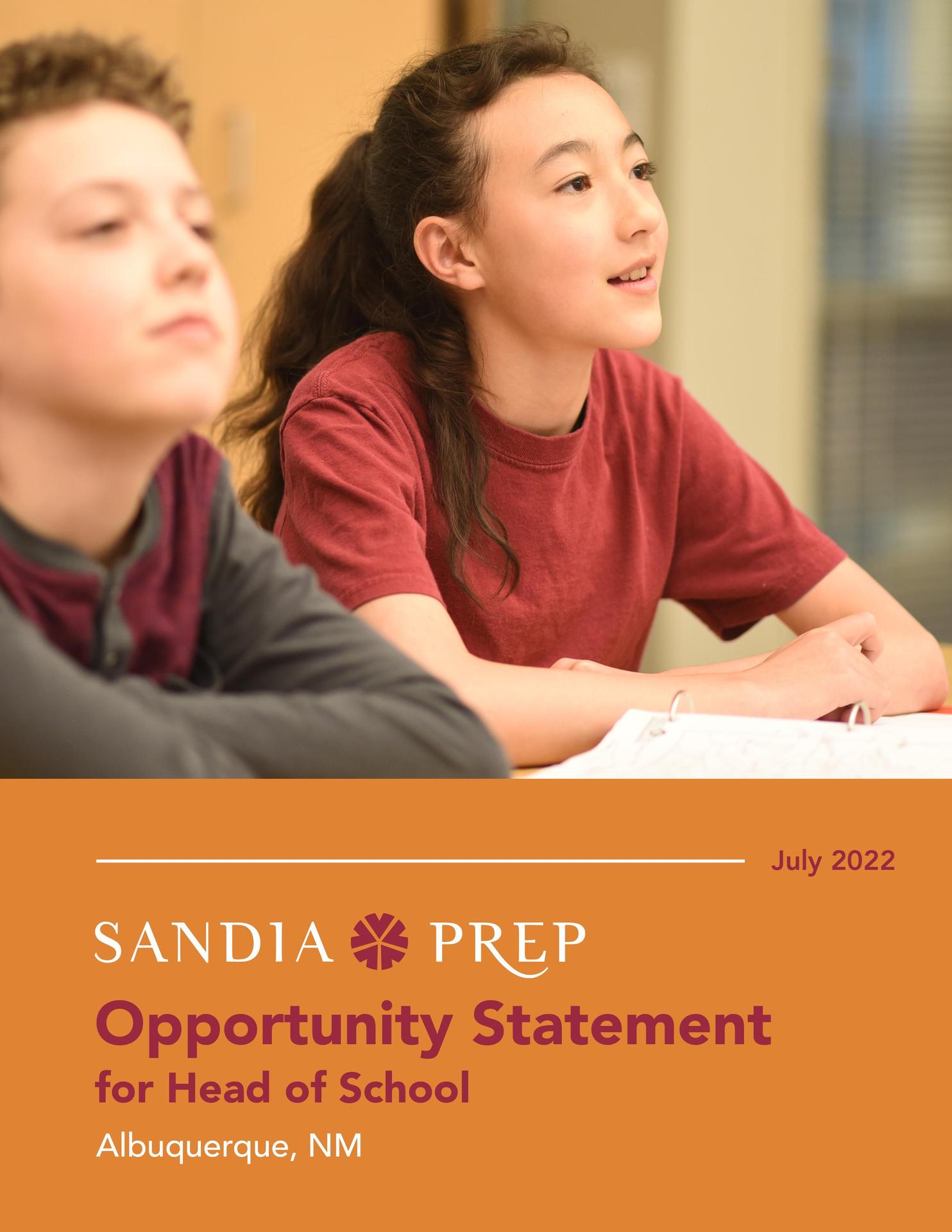 Sandia Prep HOS Statement of Opportunity