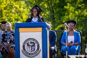 Domonique Taylor-Brown speaks at commencement