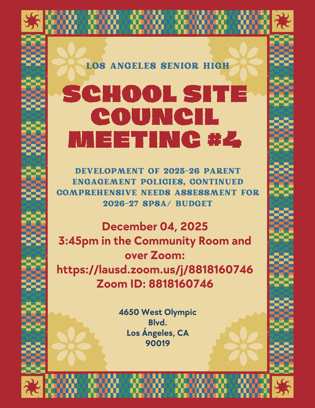 School Site Council Meeting #4