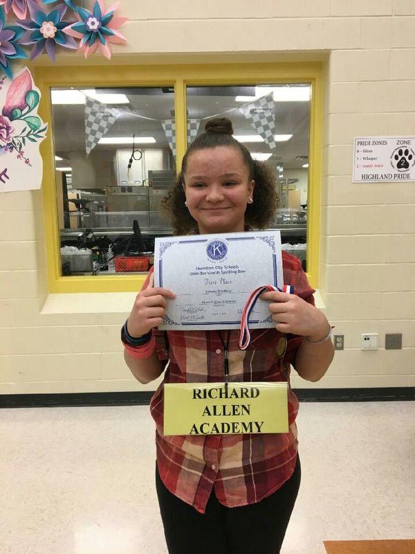 Congratulations, to our very own Samone Bradbury! 1st Place Hamilton city Spelling Bee! Featured Photo