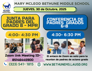 8th Gr. Parent meeting/  Parent Teacher Conference