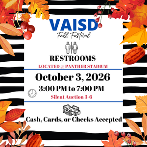 Flyer advertising the silent auction at the annual Fall Festival. Cash, cards & checks will be accepted.