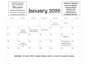 January Calendar