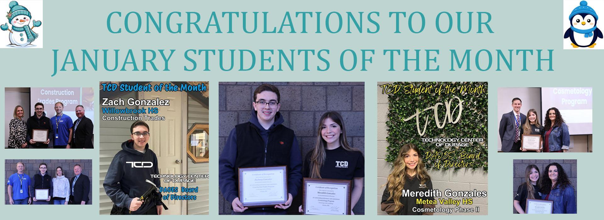 Students receiving awards