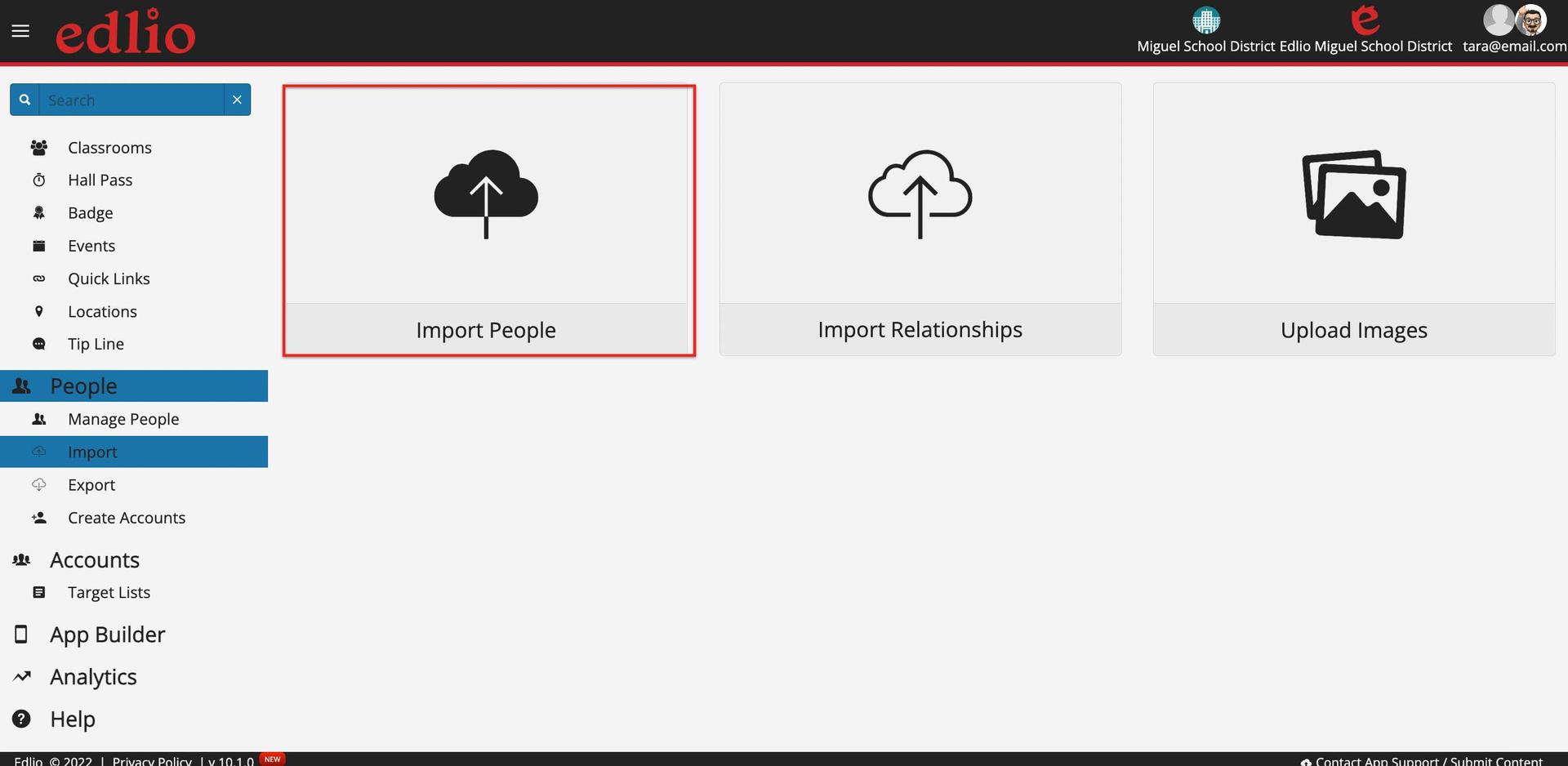 import people button