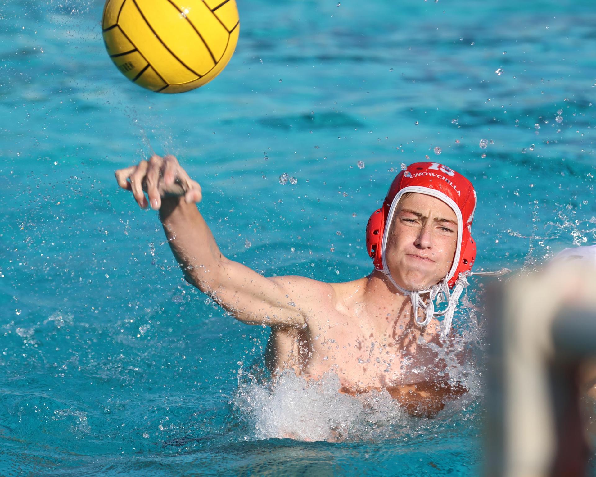 Boys playing water polo against Yosemite
