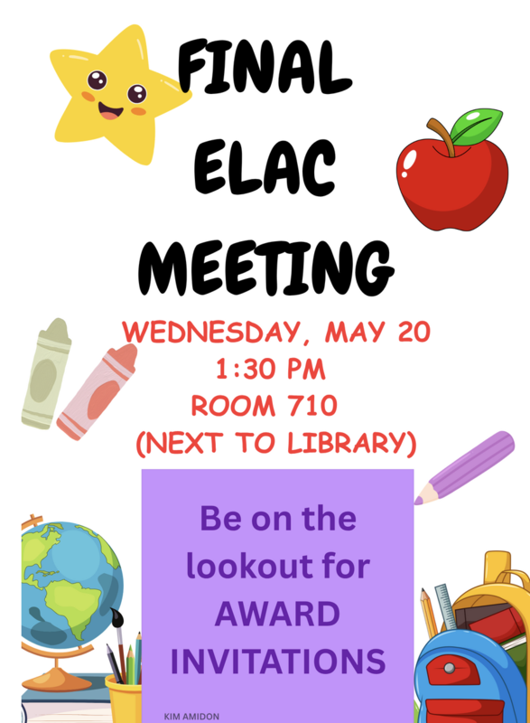 Final ELAC Meeting on May 20