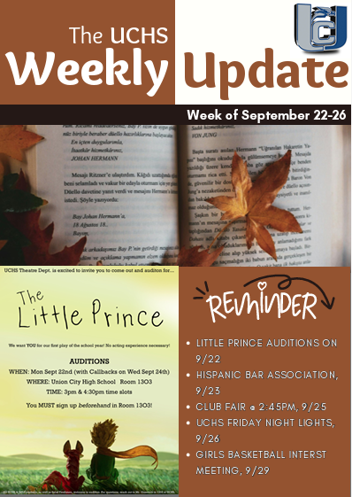 The UCHS Weekly Update-September 22-26, 2025