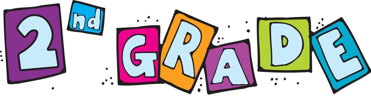 Colorful text displaying '2nd Grade' in playful typography.