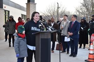 amanda barber Speaking at podium