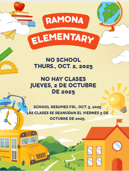 School Closed 10.2.25 Bilingual