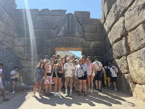 MCS stand in front of an ancient Greek site