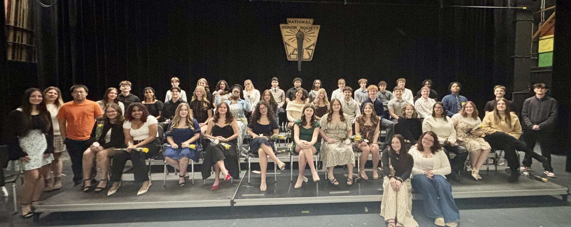 Students posing for the 2026 National Honor Society Induction group photo - 2026