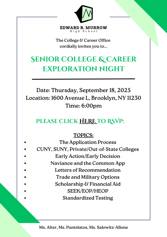 Senior College and Career Exploration Night Poster