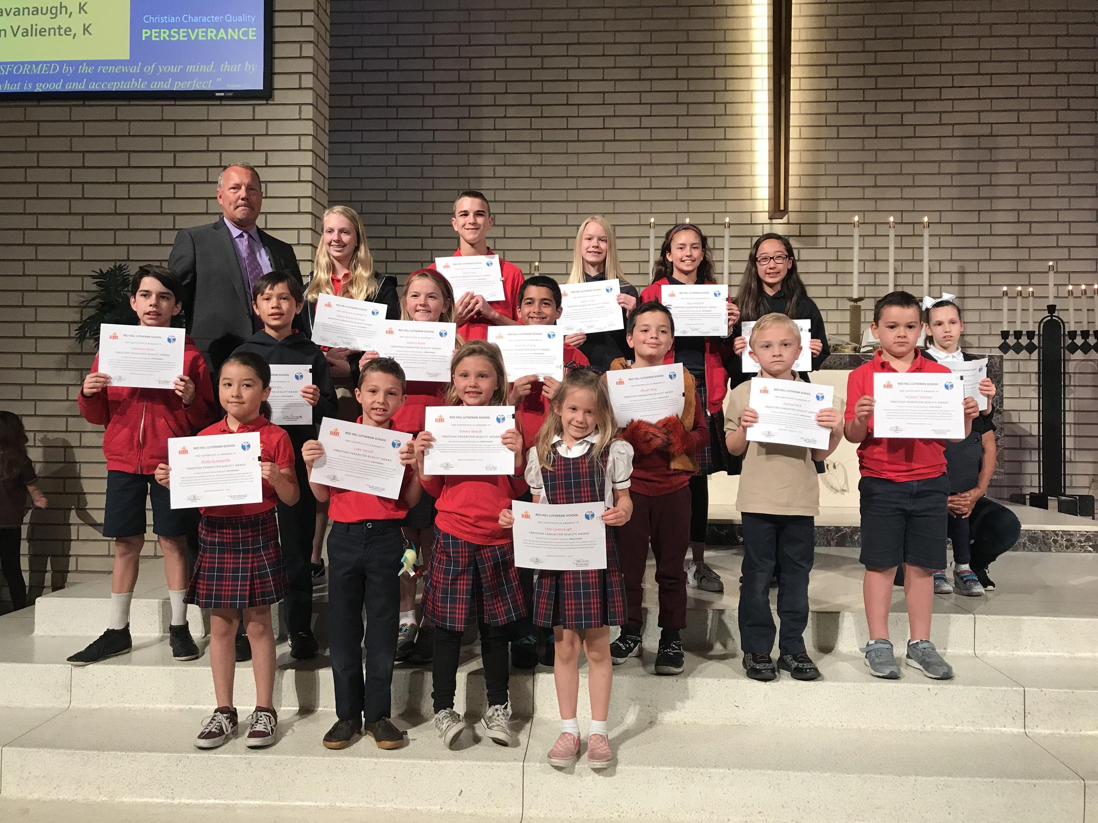 Student Awards Christian Character / Philanthropy Red Hill Lutheran