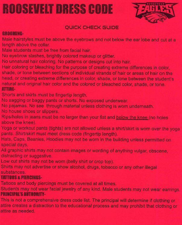 Dress Code Quick Reference List