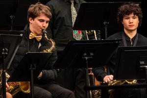 A jazz band member plays