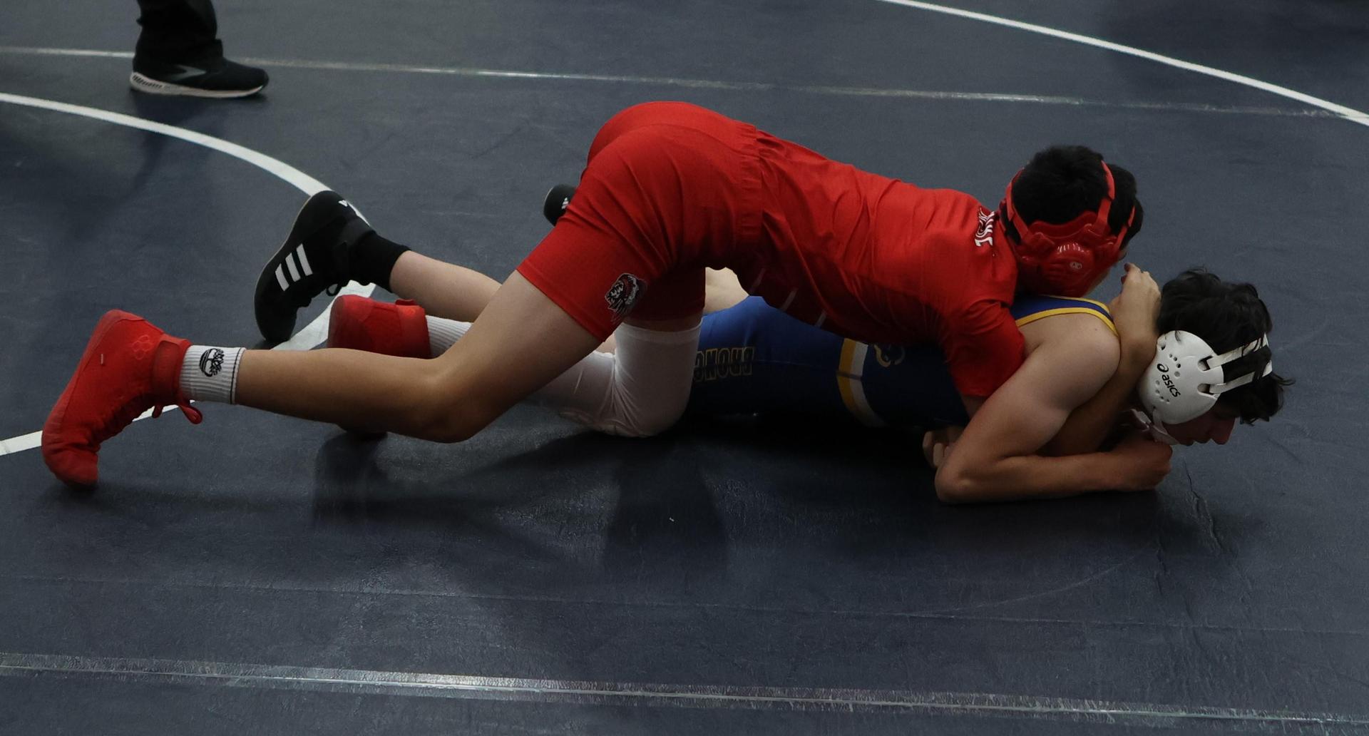 Boys wrestling in the Liberty Duals event 59