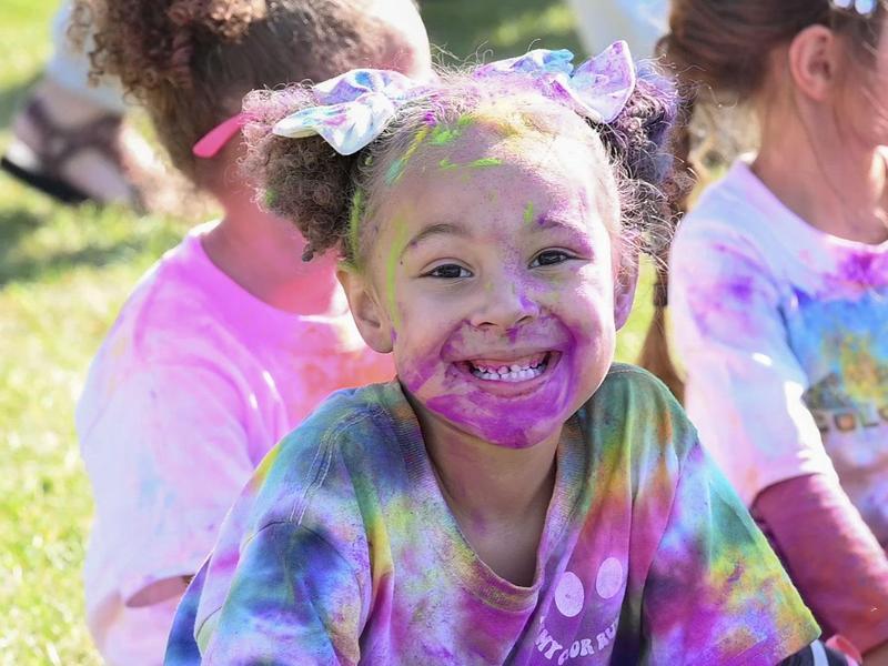 student at color run