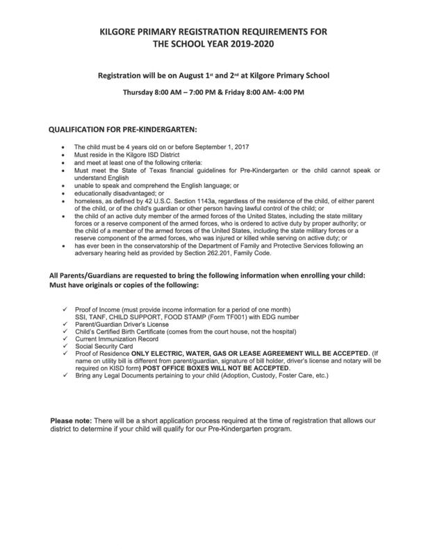 2019-2020 PRE-KINDERGARTEN REGISTRATION Featured Photo