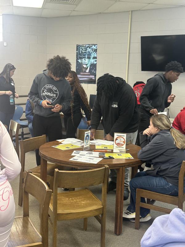 Group working on their budget