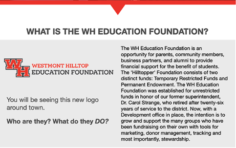 WH Education Foundation initial newsletter