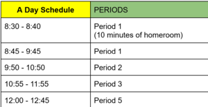 A Day Schedule 25-26