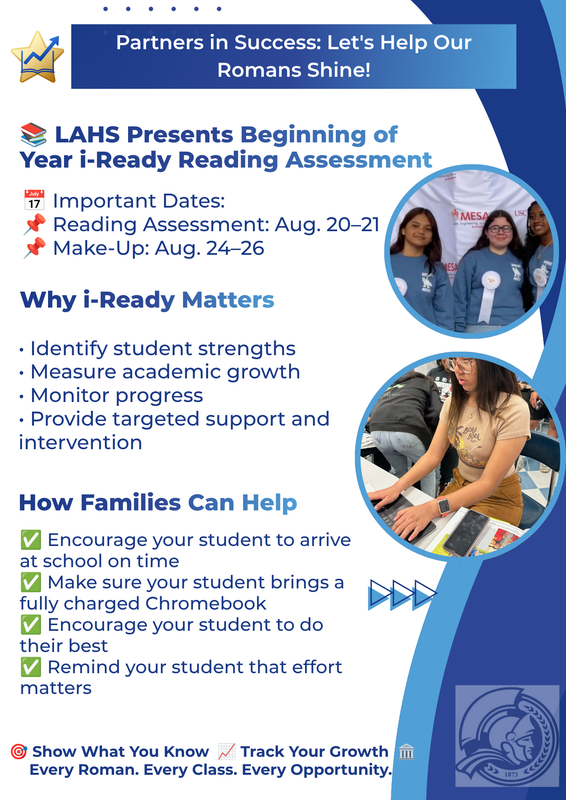 LAHS Presents Beginning of Year i-Ready Reading Assessment Featured Photo