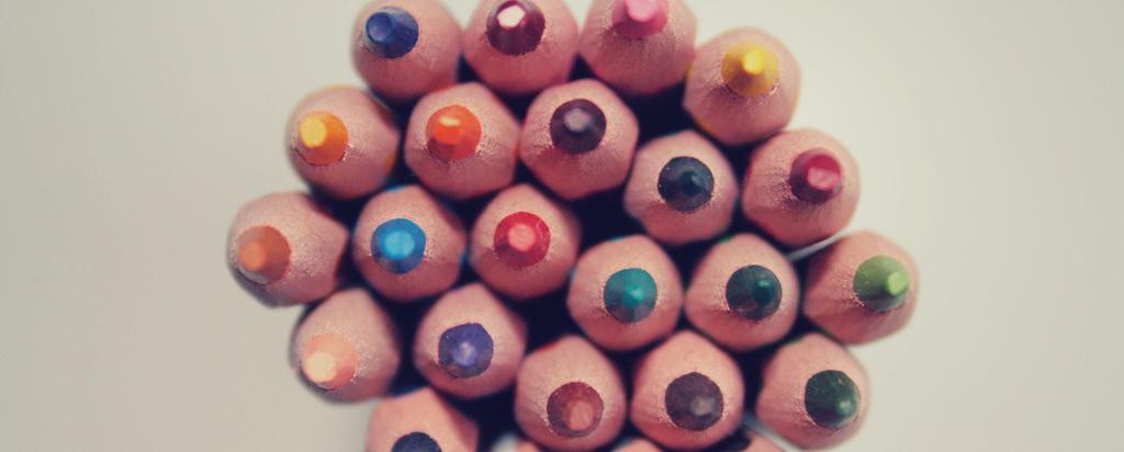 Colored crayons