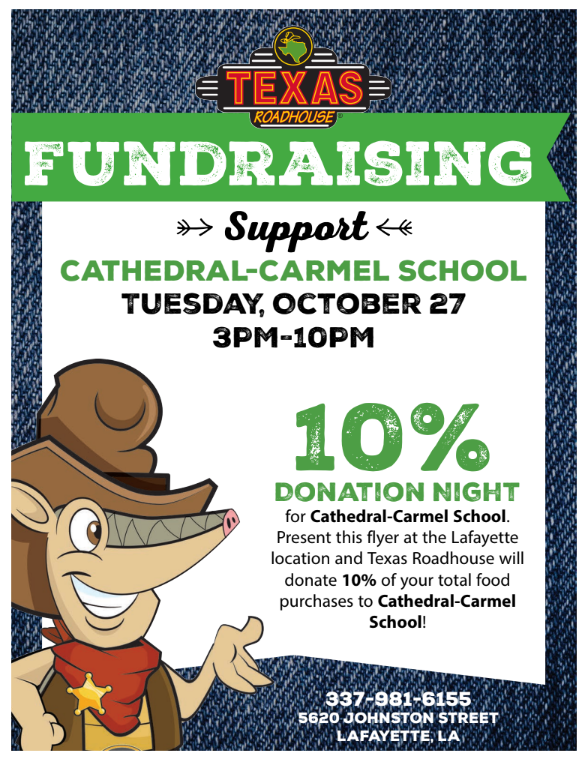 Texas Roadhouse Spirit Night - Oct. 27 Featured Photo
