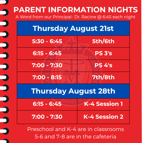Parent Information Nights
