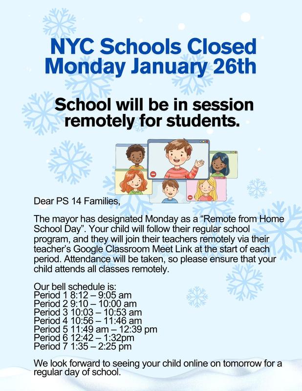 blue white flyer no school alert