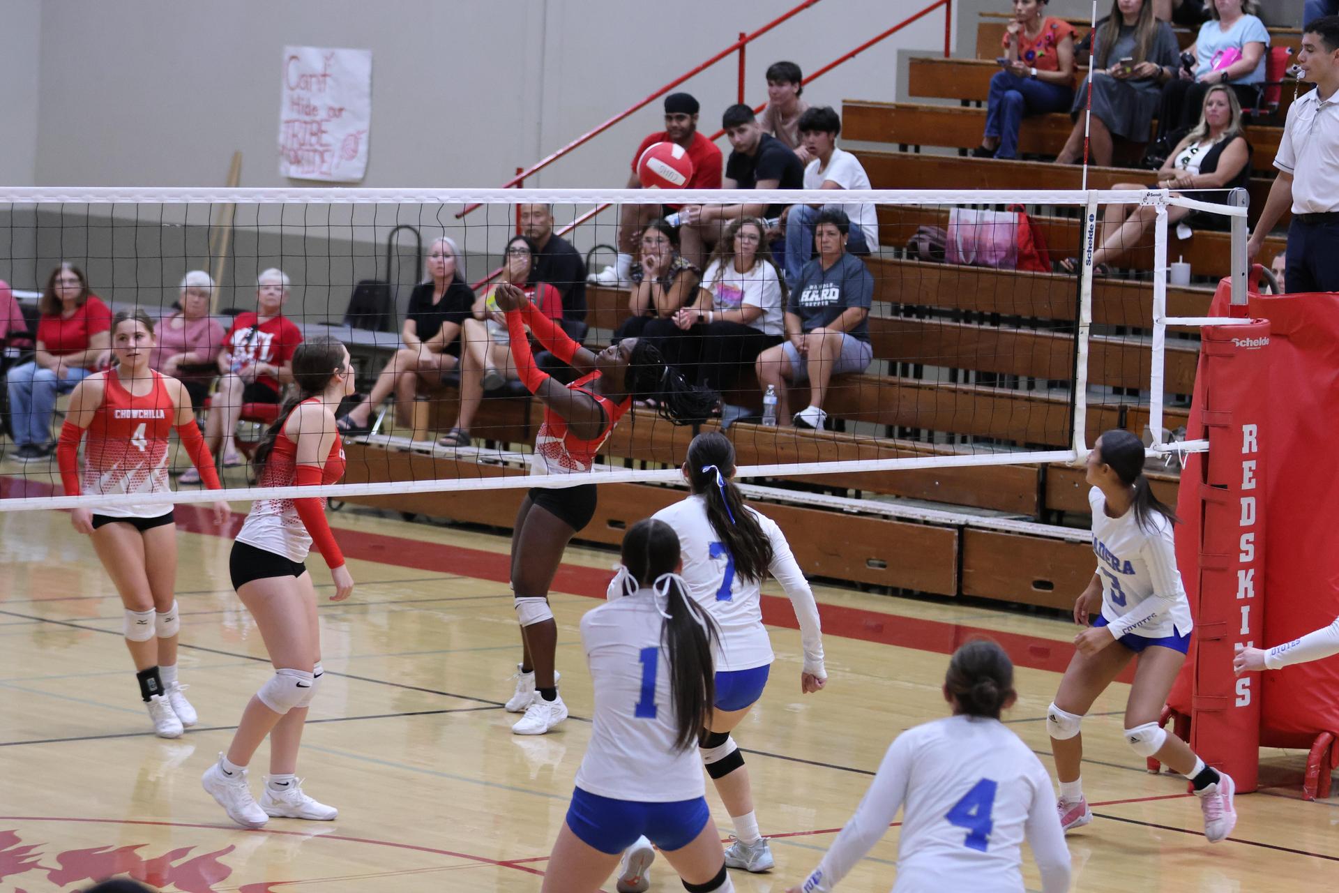 Varsity girls Volleyball playing vs. Madera 51