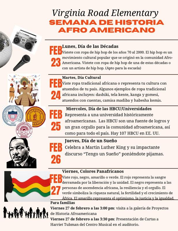 Black History Month Spirit week (SPANISH)