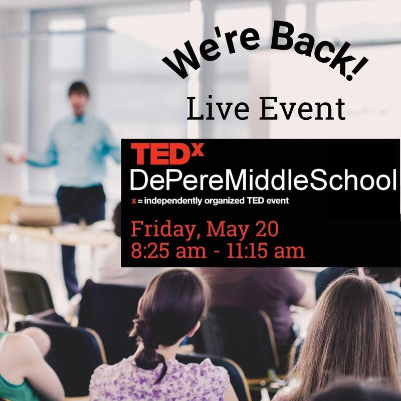 Promotional photo annoucement of TEDxDePereMiddleSchool
