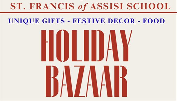 Red letters Holiday Bazaar