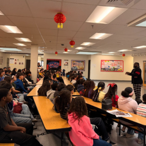 Middle school students attend Black History Month assembly at GVA Aurora East Campus