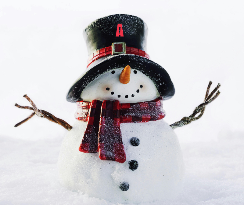 snowperson with scarf