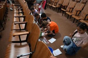 Easter egg hunting in elementary.